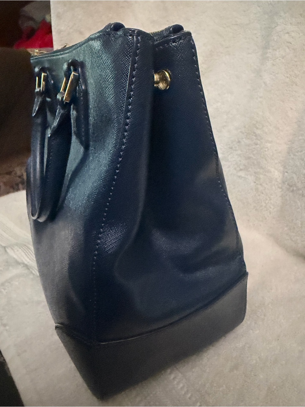 Tory Burch Navy Leather Tote/Crossbody Bag - Picture 6 of 12